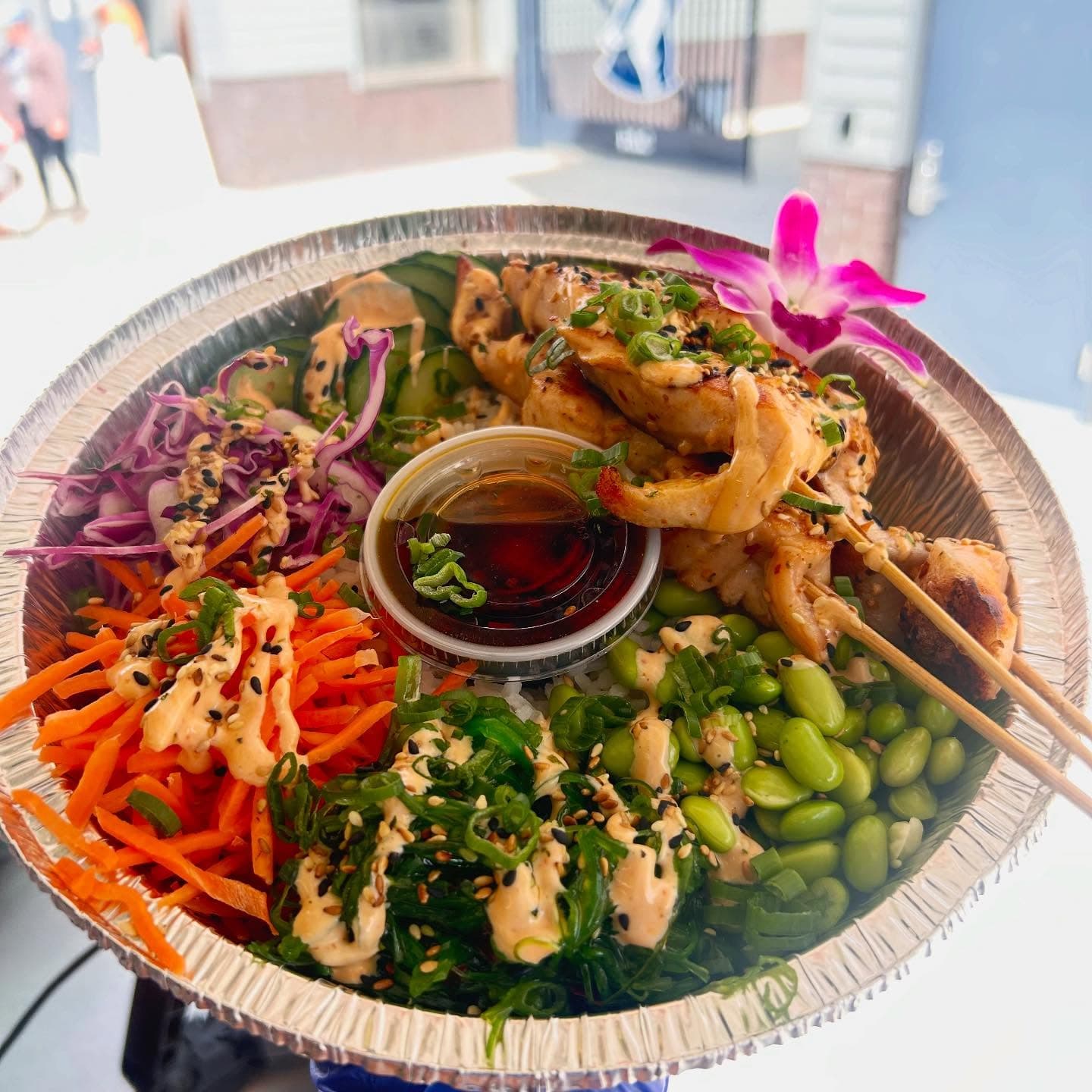 Fresh Mediterranean-style plate from The Magic Food Bus in Louisville, CO